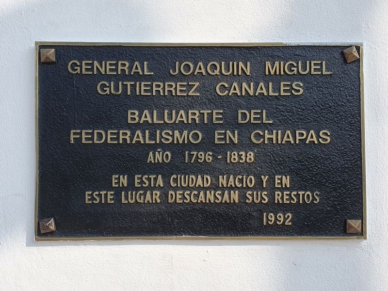 General Joaqun Miguel Gutirrez Canales Marker image. Click for full size.
