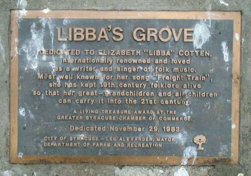 Libba's Grove Marker. Click for full size. Libba's Grove Marker image. Click for full size.