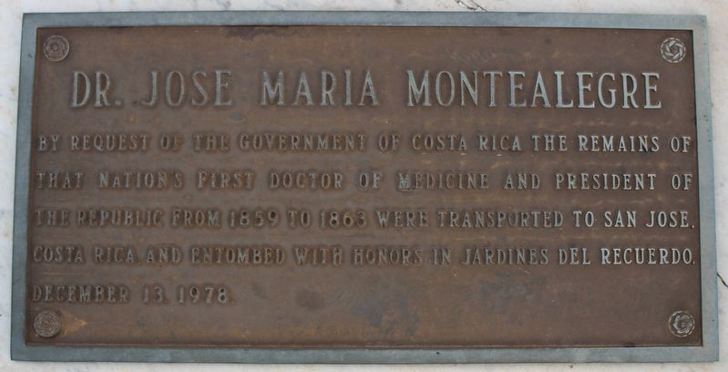 Dr. Jose Maria Montealegre Marker image. Click for full size.