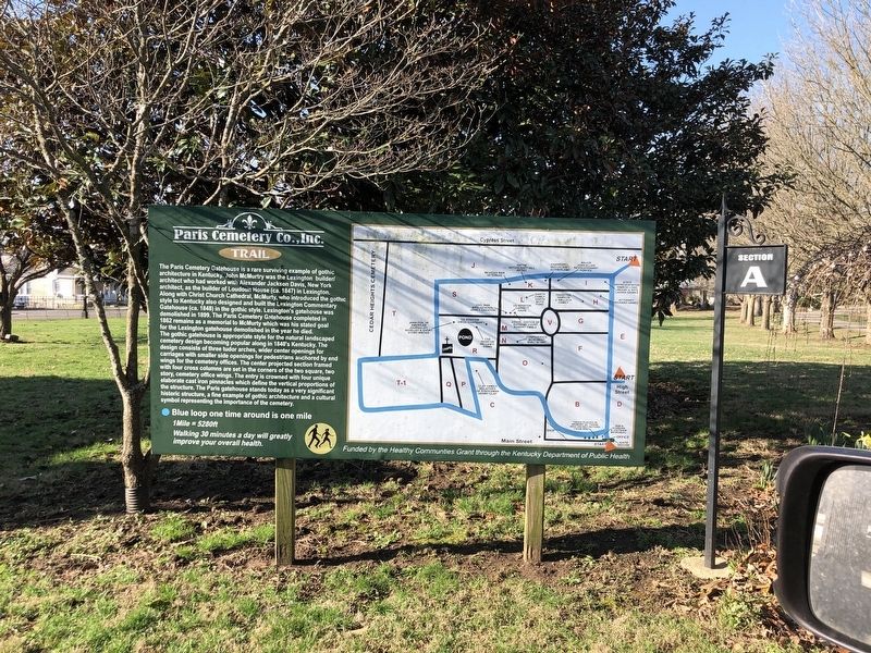 Paris Cemetery Co. Inc. Trail Marker image. Click for full size.