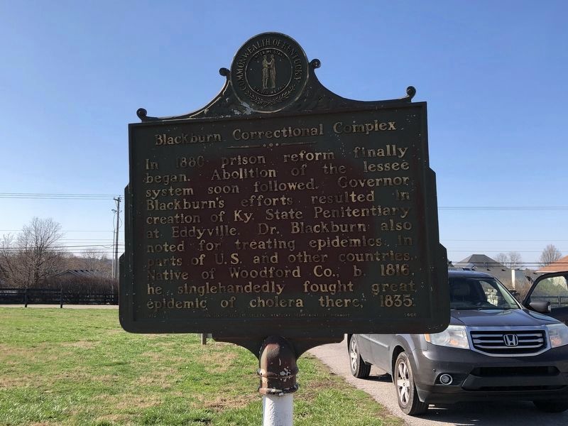 Blackburn Correctional Complex side of marker. Click for full size. Blackburn Correctional Complex side of marker image. Click for full size.