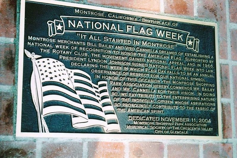 Home of National Flag Week Marker image. Click for full size.