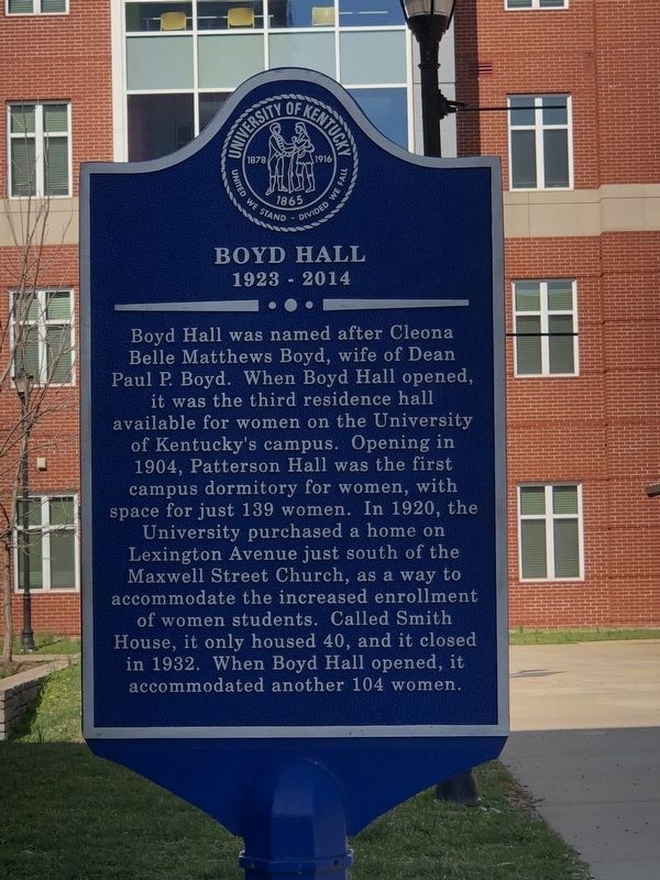 Boyd Hall side of marker image. Click for full size.