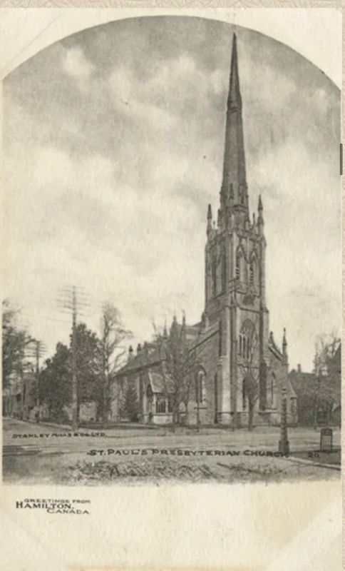 St. Pauls Presbyterian Church post card 1906 (public domain) image. Click for full size.