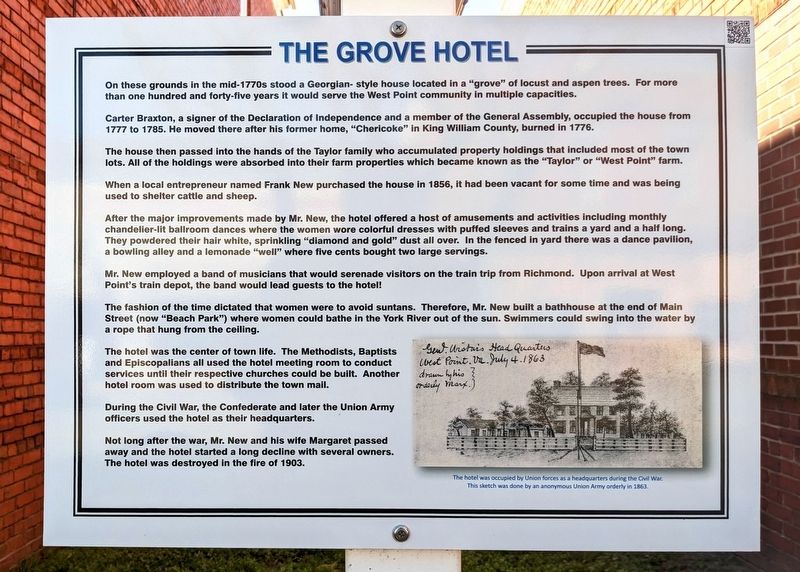 The Grove Hotel Marker image. Click for full size.