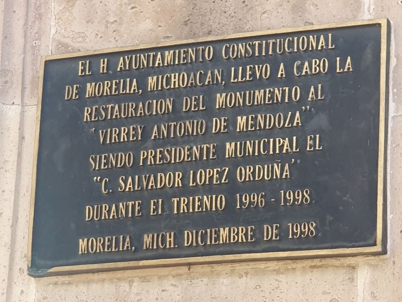Foundation of Morelia Monument rededication tablet, 1998 image. Click for full size.