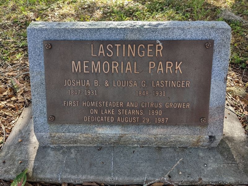 Lastinger Memorial Park Marker image. Click for full size.