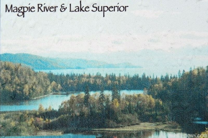 Marker detail: Magpie River & Lake Superior image. Click for full size.