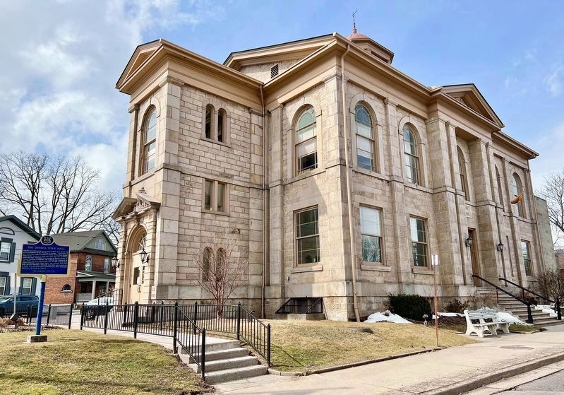 The Dundas Town Hall and Marker. Click for full size. The Dundas Town Hall and Marker image. Click for full size.
