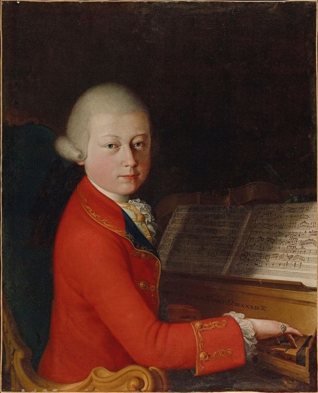 Portrait of Wolfgang Amadeus Mozart at the age of 13 in Verona image. Click for full size.