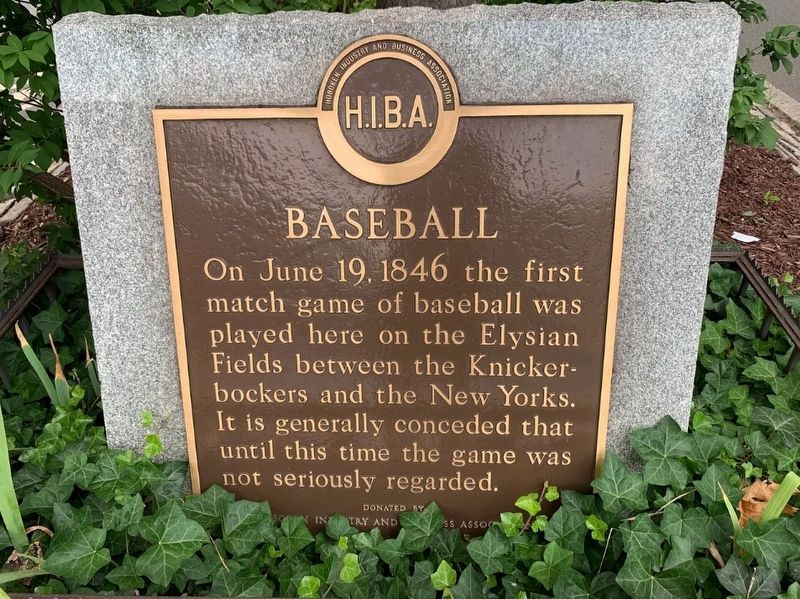 The First Game Match Of Baseball Marker image. Click for full size.