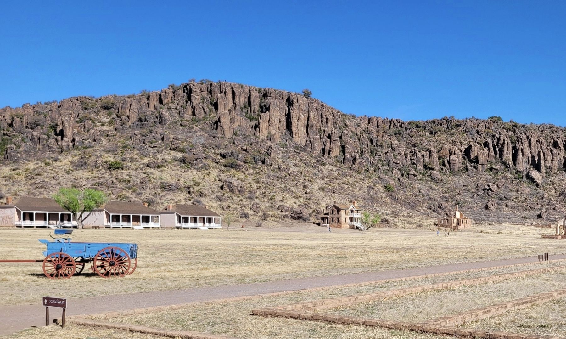 The north view of the Fort Davis along the mountains. Click for full size. The north view of the Fort Davis along the mountains image. Click for full size.