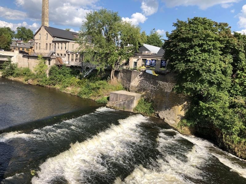 The Grand River in Fergus from Templin Gardens. Click for full size. The Grand River in Fergus from Templin Gardens image. Click for full size.