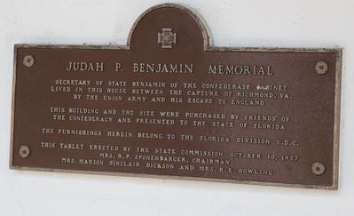 Judah P. Benjamin Memorial Marker image. Click for full size.