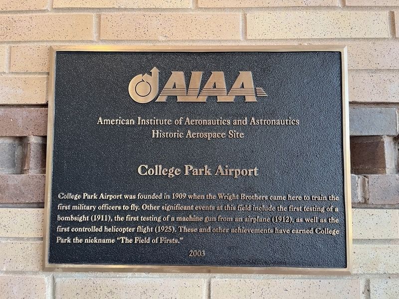 American Institute of Aeronautics and Astronauts Historic Aerospace Site plaque inside the museum image. Click for full size.