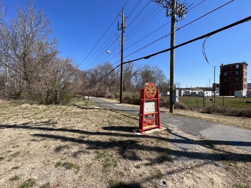 Rhode Island Ave Trolley Trail Marker. Click for full size. Rhode Island Ave Trolley Trail Marker image. Click for full size.