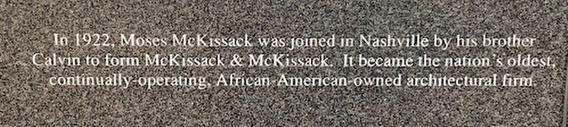 McKissack & McKissack Marker. Click for full size. McKissack & McKissack Marker image. Click for full size.