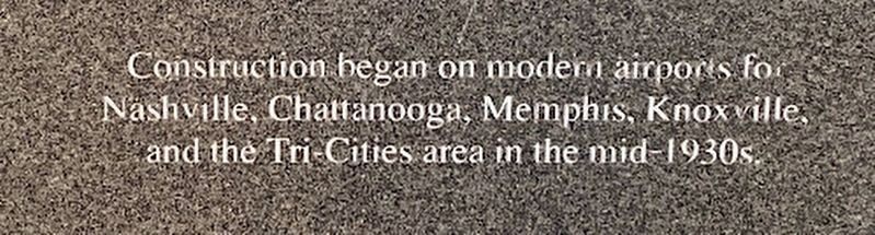 Modern airports in Tennessee Marker. Click for full size. Modern airports in Tennessee Marker image. Click for full size.