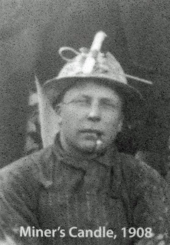 Marker detail: Miners Candle, 1908. Click for full size. Marker detail: Miners Candle, 1908 image. Click for full size.