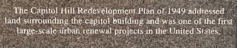 Capitol Hill Redevelopment Plan of 1949 Marker image. Click for full size.