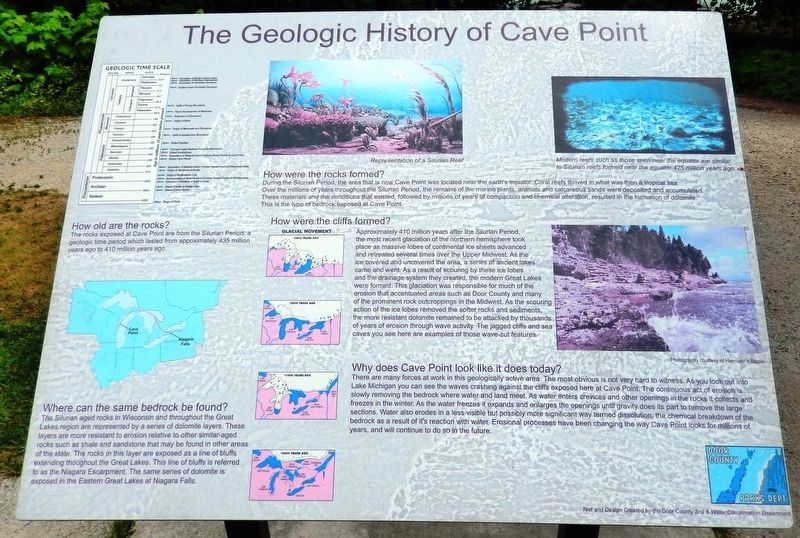 The Geologic History of Cave Point Marker image. Click for full size.