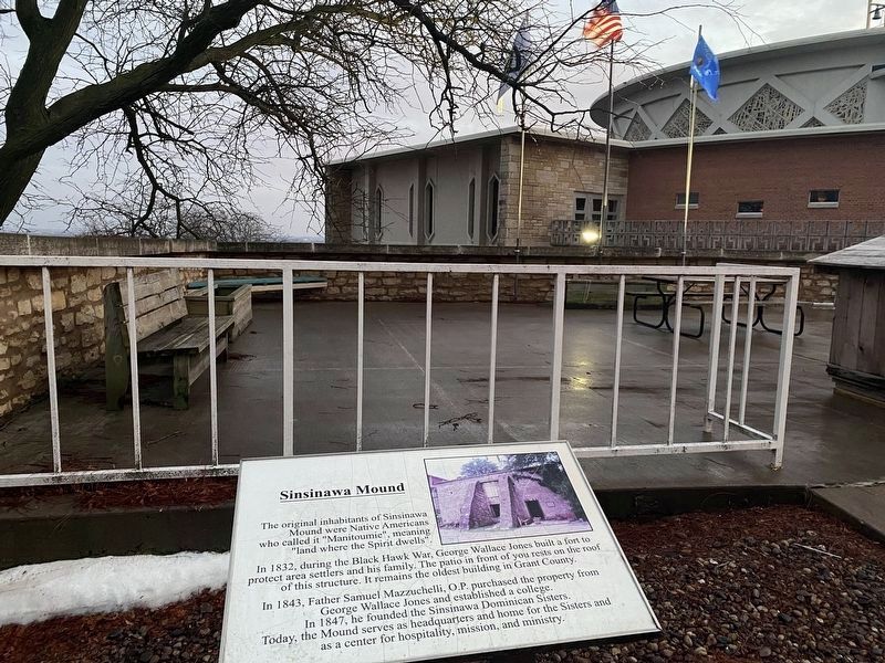 Sinsinawa Mound Marker. Click for full size. Sinsinawa Mound Marker image. Click for full size.