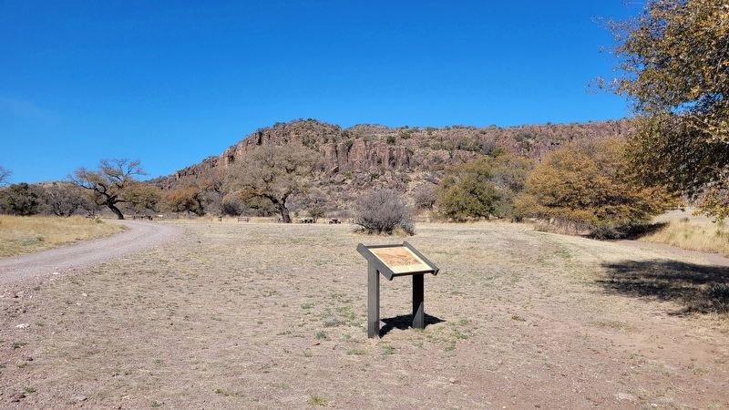 The view of the Fort Davis Marker along the hiking trail image. Click for full size.