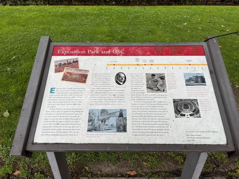 Exposition Park and USC Marker image. Click for full size.