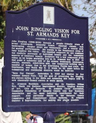 John Ringling Vision for St. Armands Key Marker image. Click for full size.