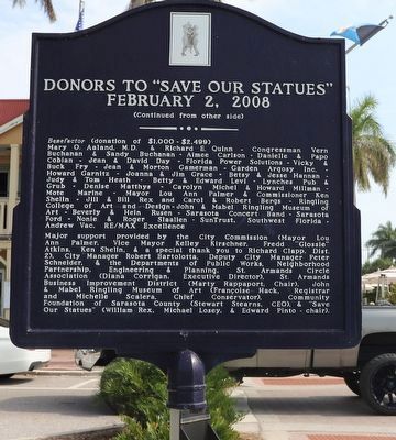 Donors to "Save our Statues" Marker, Side Two image. Click for full size.