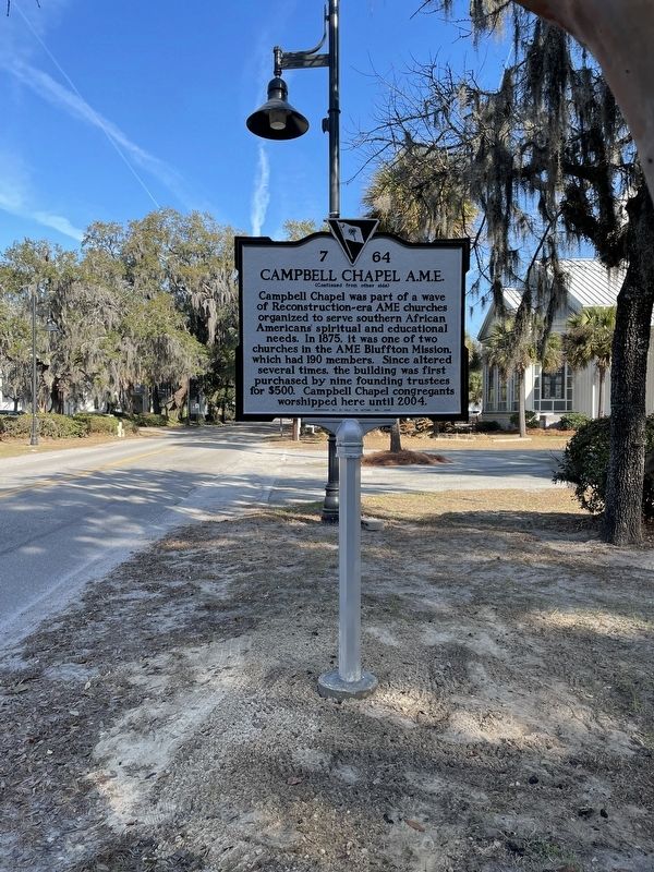 Campbell Chapel A.M.E. Marker, Side Two. Click for full size. Campbell Chapel A.M.E. Marker, Side Two image. Click for full size.