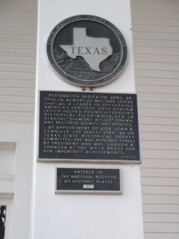 Ruth Lester Memorial House Marker. Click for full size. Ruth Lester Memorial House Marker image. Click for full size.