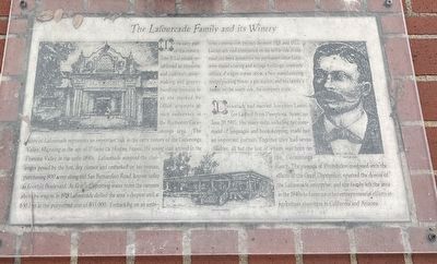 The Lafourcade Family and its Winery Marker image. Click for full size.