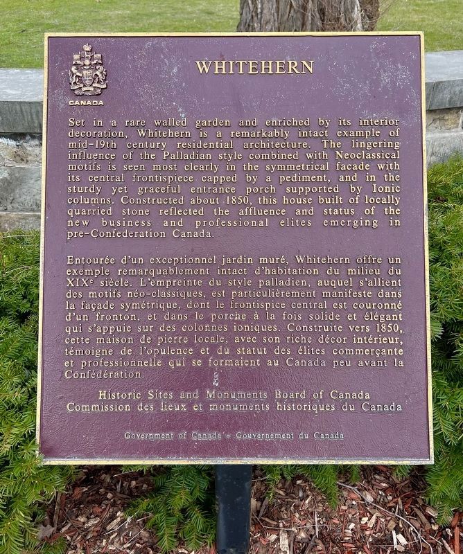 Whitehern Marker. Click for full size. Whitehern Marker image. Click for full size.