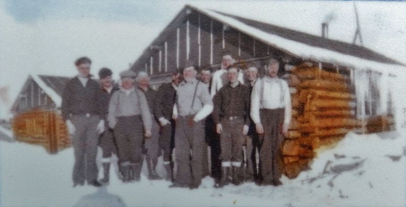 Marker detail: Logging Crew on the Firesand River. Click for full size. Marker detail: Logging Crew on the Firesand River image. Click for full size.