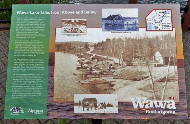 Wawa Lake Tales from Above and Below Marker. Click for full size. Wawa Lake Tales from Above and Below Marker image. Click for full size.