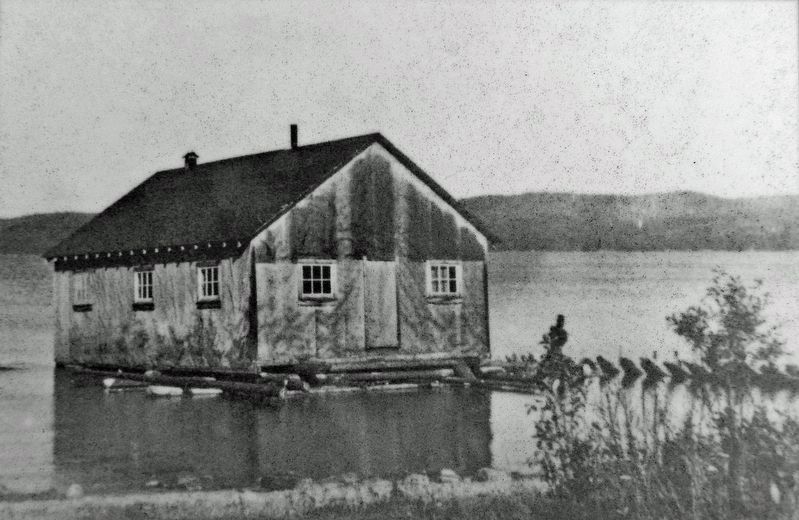 Marker detail: Moving houses across Wawa Lake, 1940. Click for full size. Marker detail: Moving houses across Wawa Lake, 1940 image. Click for full size.