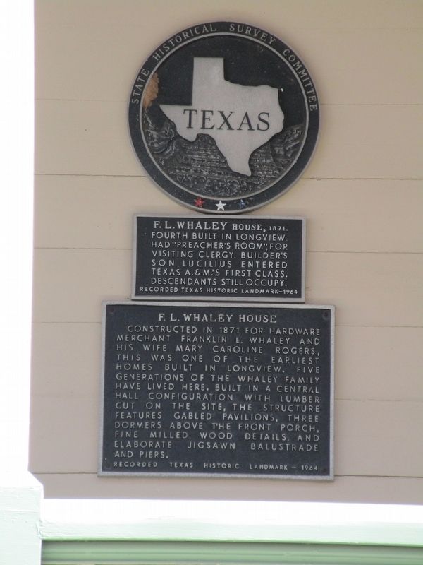 F. L. Whaley House Marker image. Click for full size.