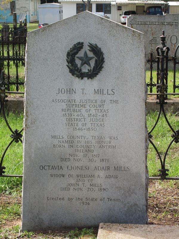 John T. Mills Marker. Click for full size. John T. Mills Marker image. Click for full size.