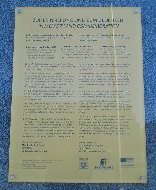 In Memory And Commemoration Marker image. Click for full size.