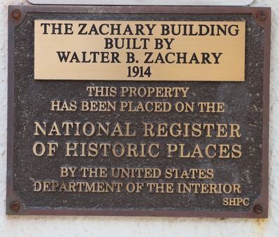 The Zachary Building Marker image. Click for full size.