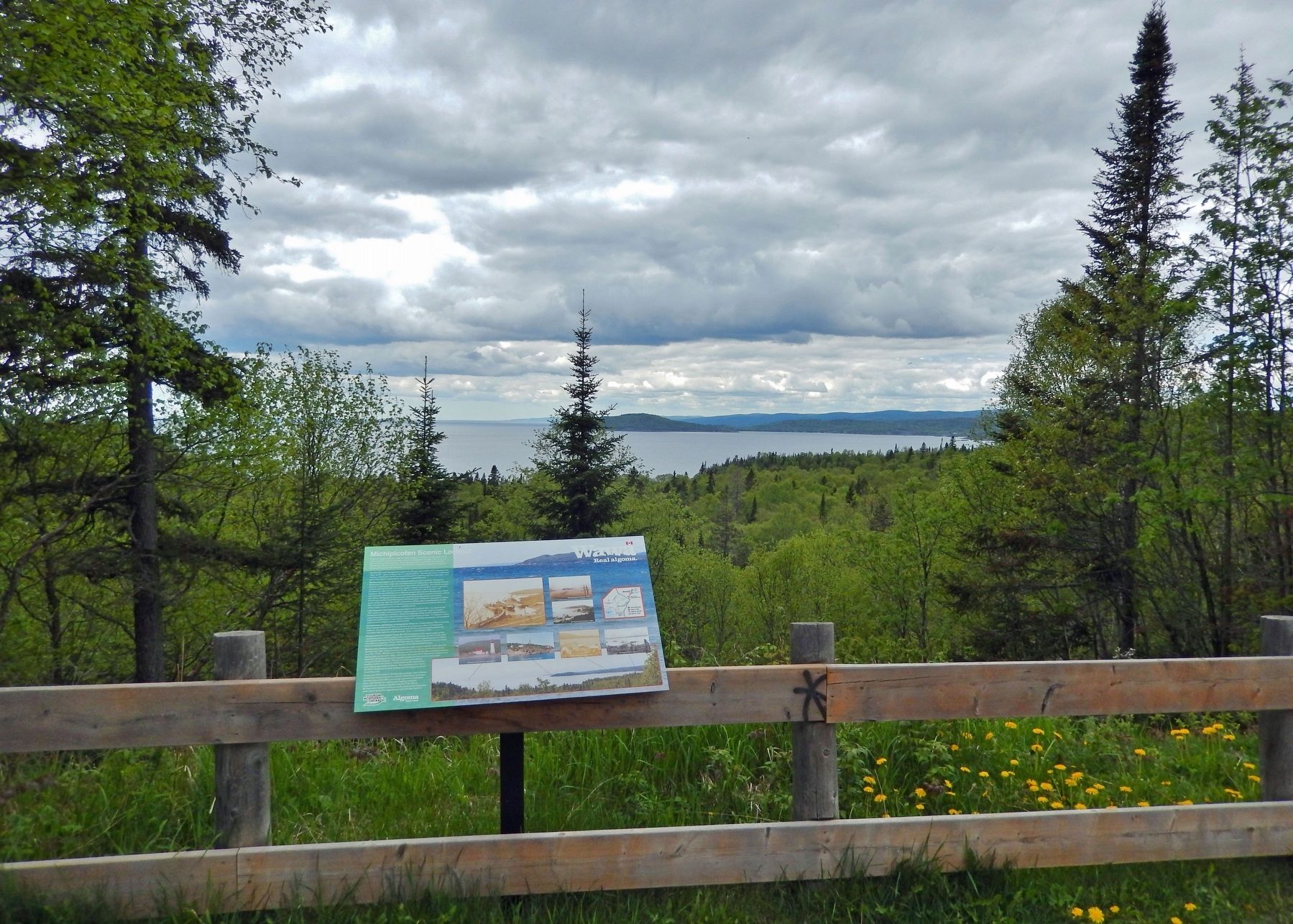 Michipicoten Scenic Lookout Marker. Click for full size. Michipicoten Scenic Lookout Marker image. Click for full size.