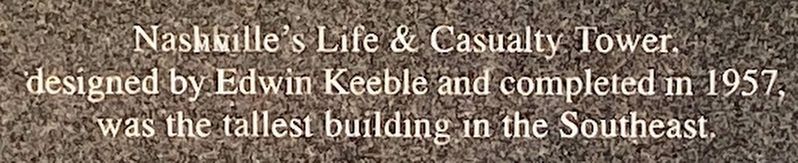 Nashville's Life and Casualty Tower Marker image. Click for full size.