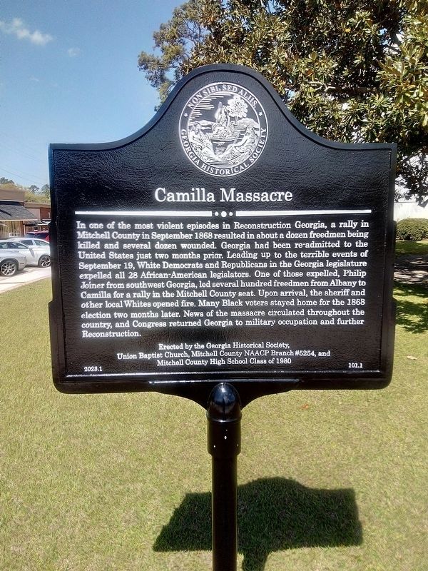 Camilla Massacre Marker. Click for full size. Camilla Massacre Marker image. Click for full size.