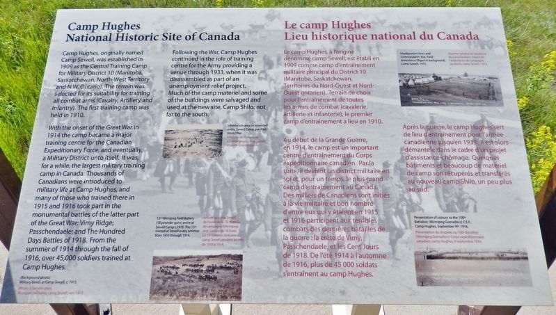 Camp Hughes National Historic Site of Canada Marker image. Click for full size.