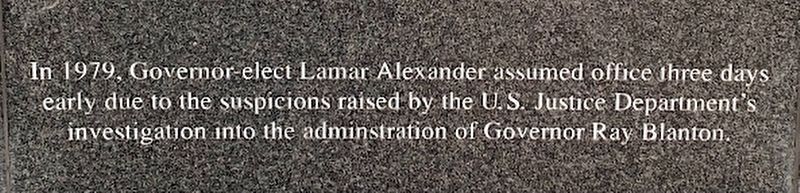 Governor-elect Lamar Alexander Marker image. Click for full size.
