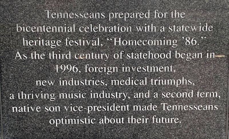 "Homecoming '86" and beginning of third century of statehood Marker image. Click for full size.