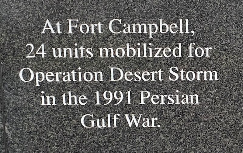 Fort Campbell units mobilized for Operation Desert Storm Marker image. Click for full size.