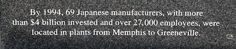 Japanese manufacturers in Tennessee Marker image. Click for full size.