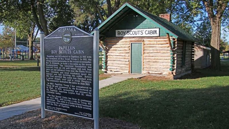 Papillion Boy Scouts Cabin Marker image. Click for full size.